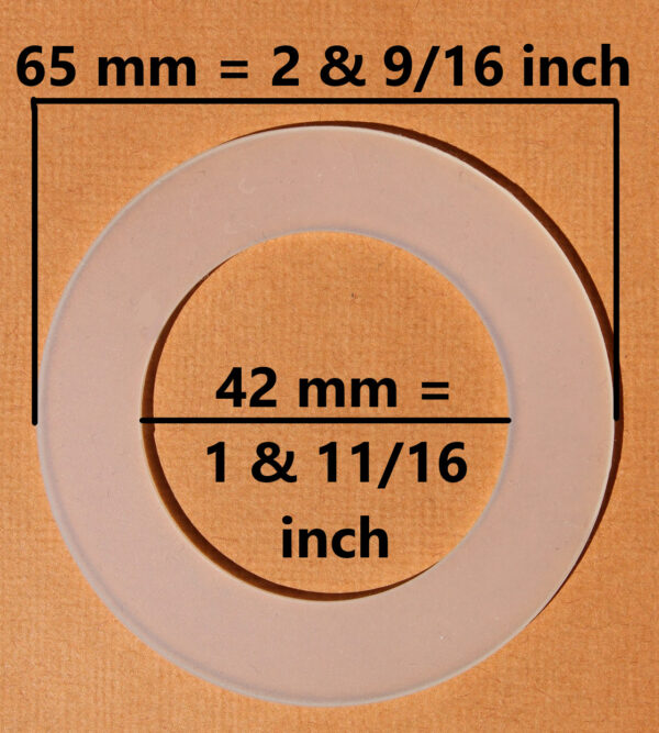 Replacement Clear Silicone Seal 65mm OD 42mm ID