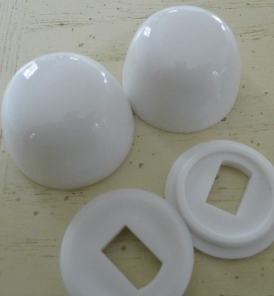 NuFlush Round Caps for Toilet Floor Bolts, Easy SnapOn, Plastic Bright