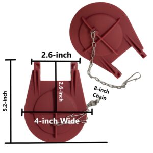 Kohler Cross 4 Inch Toilet Flapper with Narrow 2.5 Inch Wingspan Flapper (2 Packs)