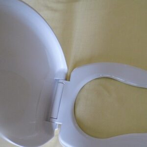Combination Child and Adult White Low-profile Toilet Seat