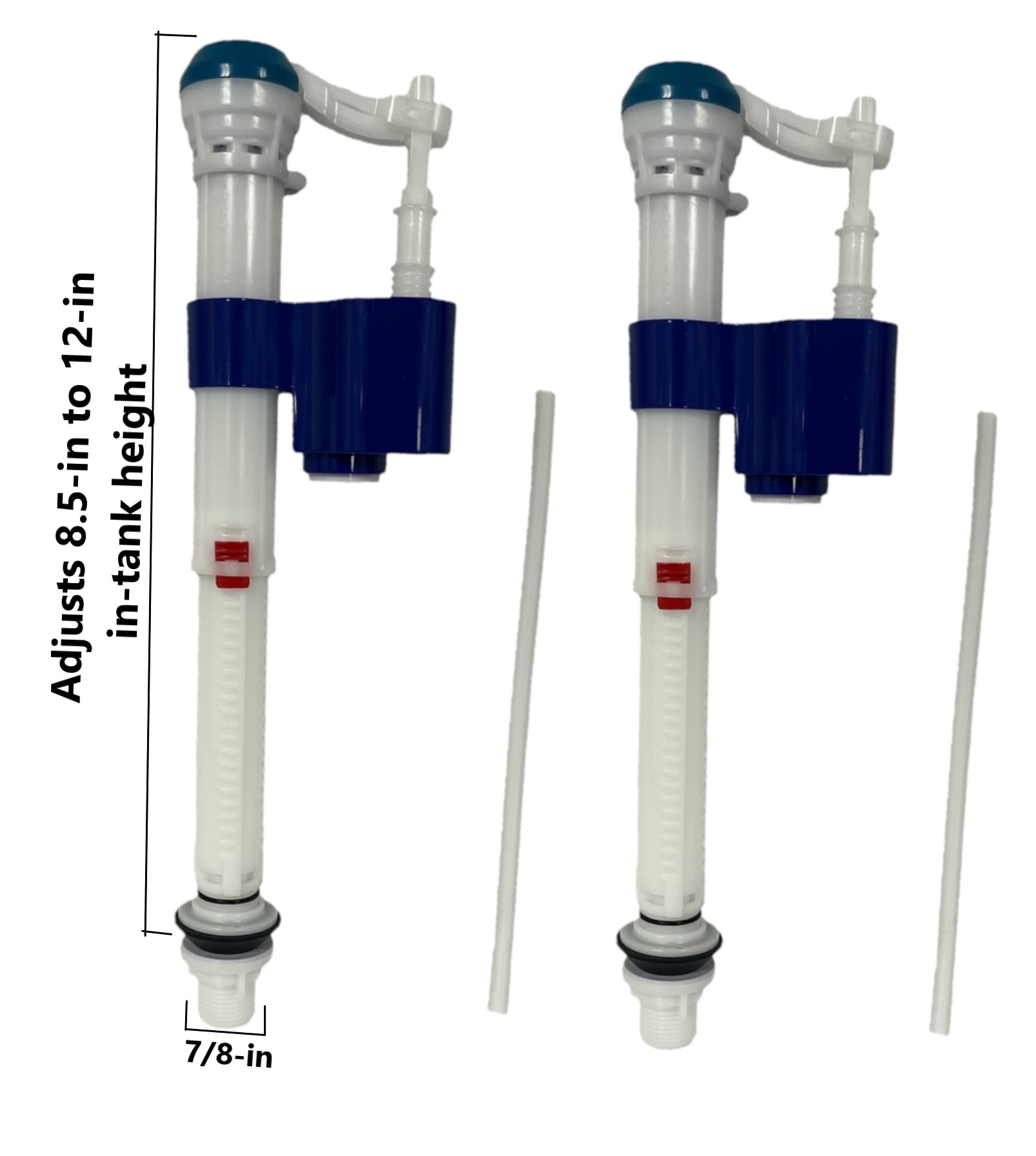 Crane Adjustable Fill Valve Replacements, Bottom Water fed Toilets by NuFlush (2 Pack)