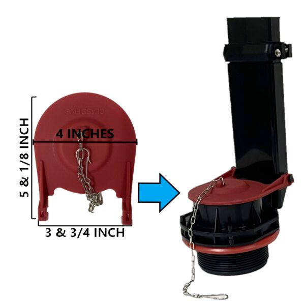 Kohler 4 inch Class 5 Toilet Flapper with Wide 3.75-inch Wingspan Part #1078441 - Image 3