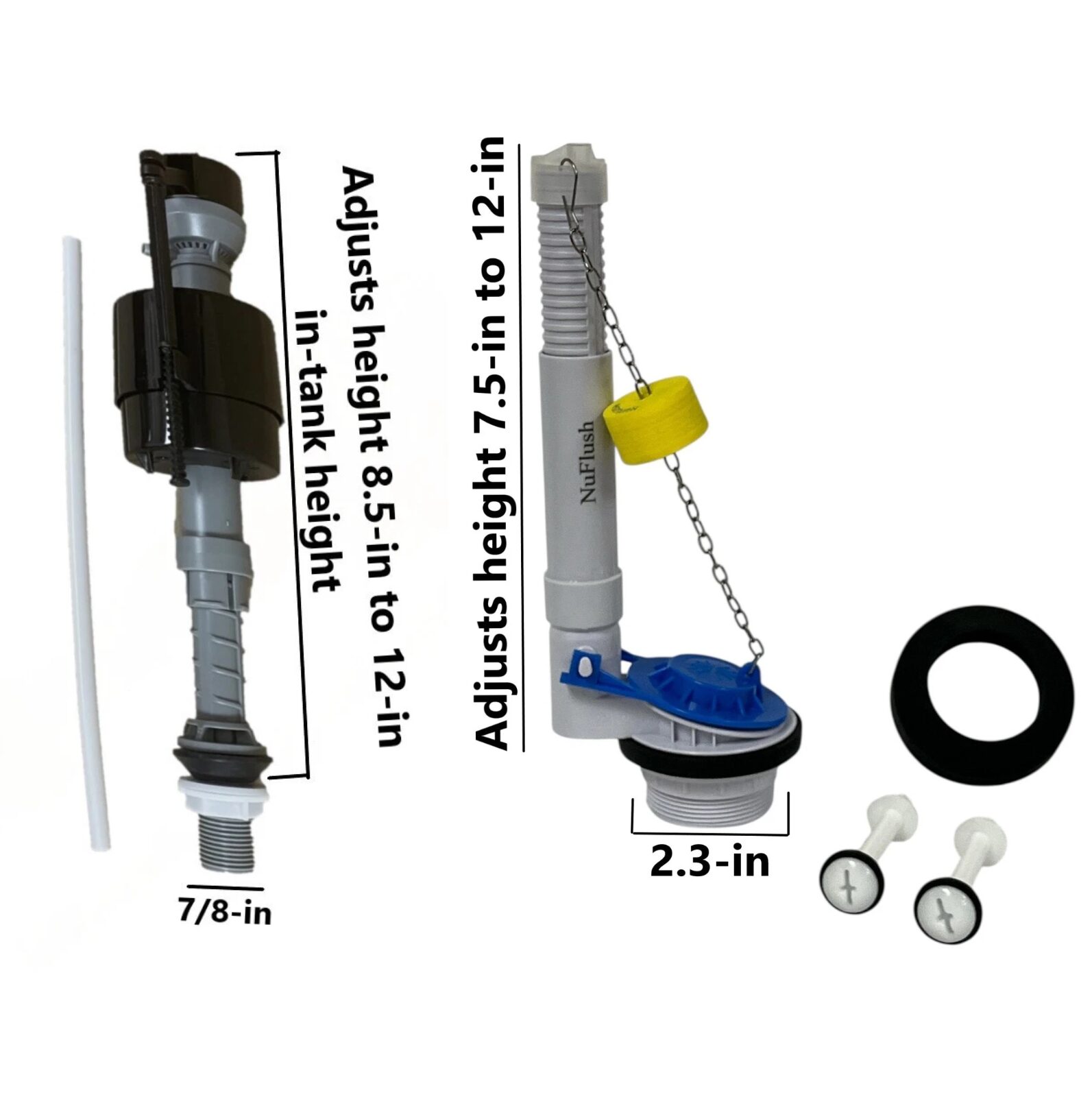 Porcher Archive Toilet Repair Kit for Two Piece Toilets | Flush and Fill Valves Included - Image 2