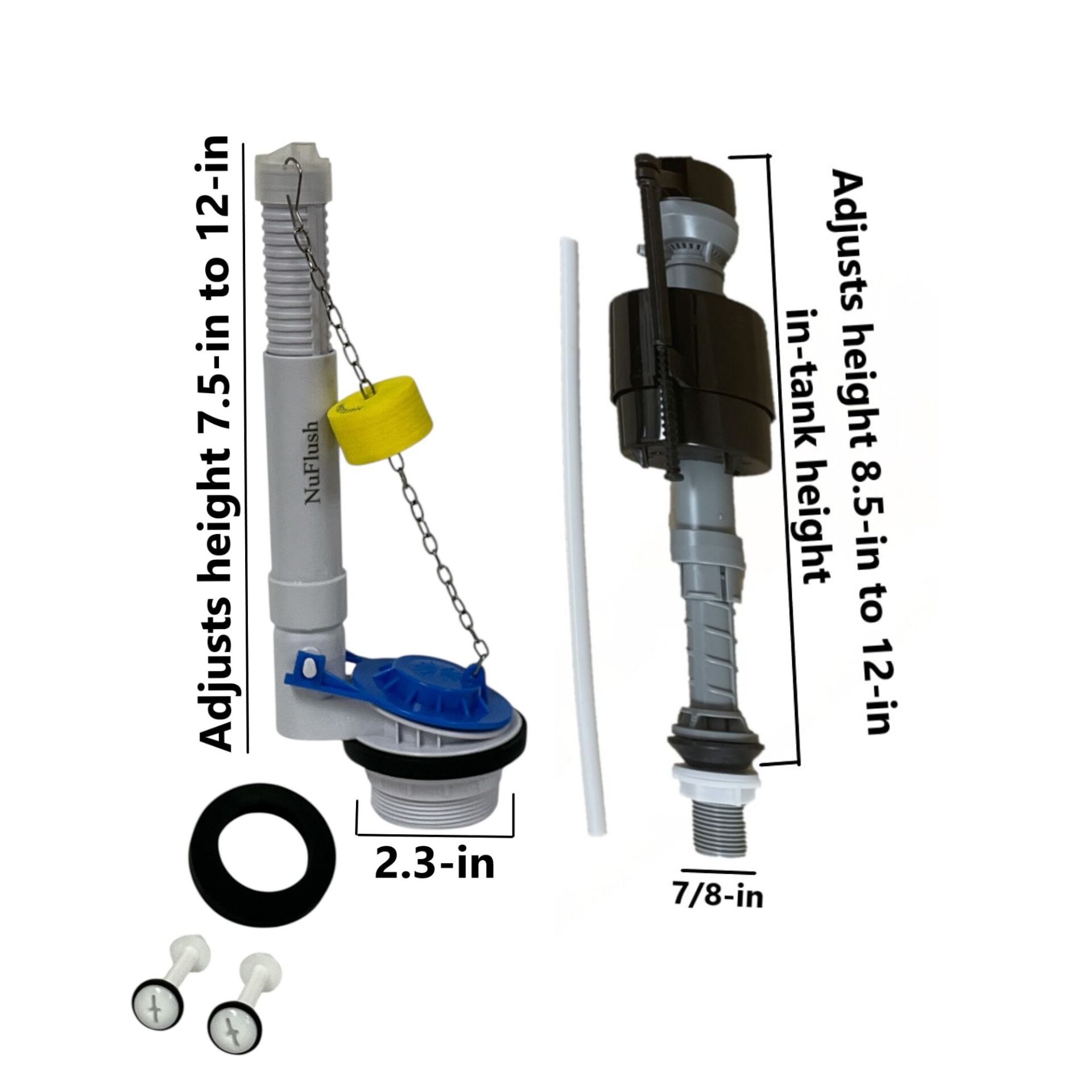 Porcher Archive Toilet Repair Kit for Two Piece Toilets | Flush and Fill Valves Included