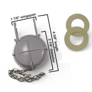 American Standard Toilet Flapper 7381306-200.0070A Replacement Kit with 2 Extra Seals