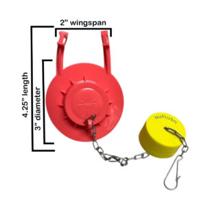 2-Inch Pink Silicone Toilet Flapper with Float Buoy – Keeps Flapper Up Longer