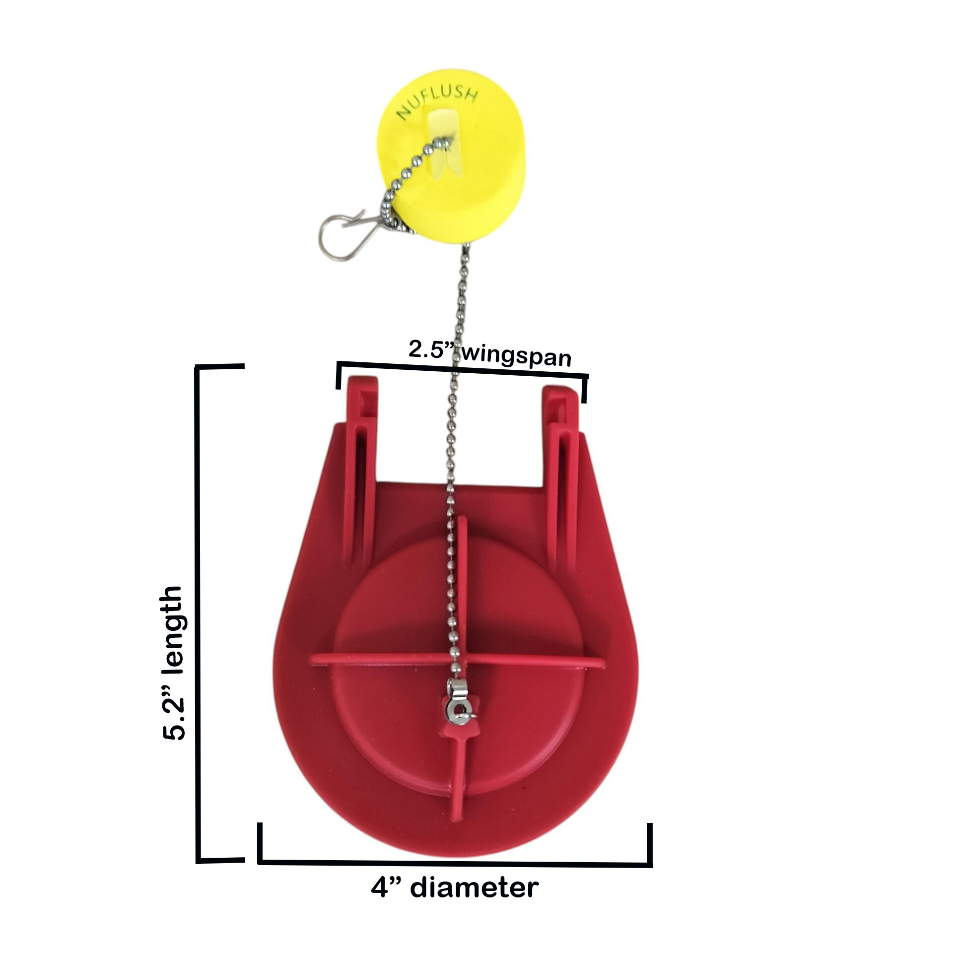 3.5" Universal Toilet Flapper with Adjustable Buoy and 2.5" Narrow Wings - Fits Round Overflow Connections Only