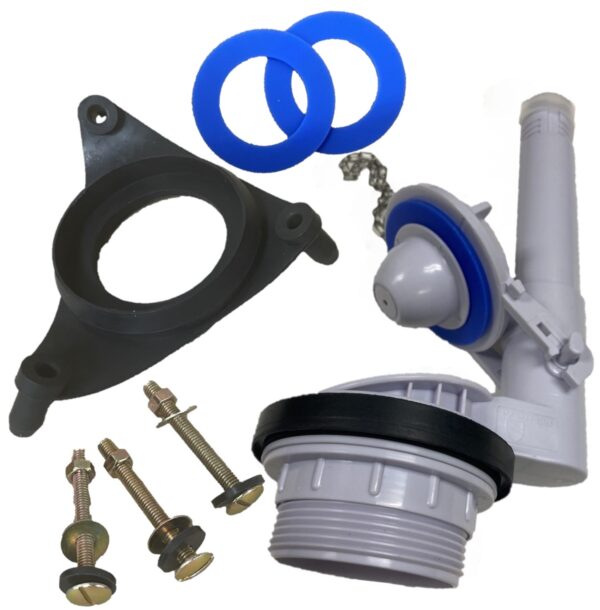 Kohler Barrington Replacement Toilet Flush Valve Kit with Adjustable Overflow Tube w/ Extra Seals