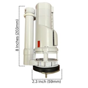 NuFlush Adjustable 8-12 inches Dual Top-Button 2.5-Inch Flush Valve Canister for One-Piece Toilets