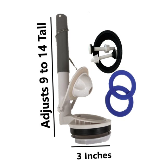 3-Inch Two-piece Flush Valve with Adjustable Tube & Two Extra Seals