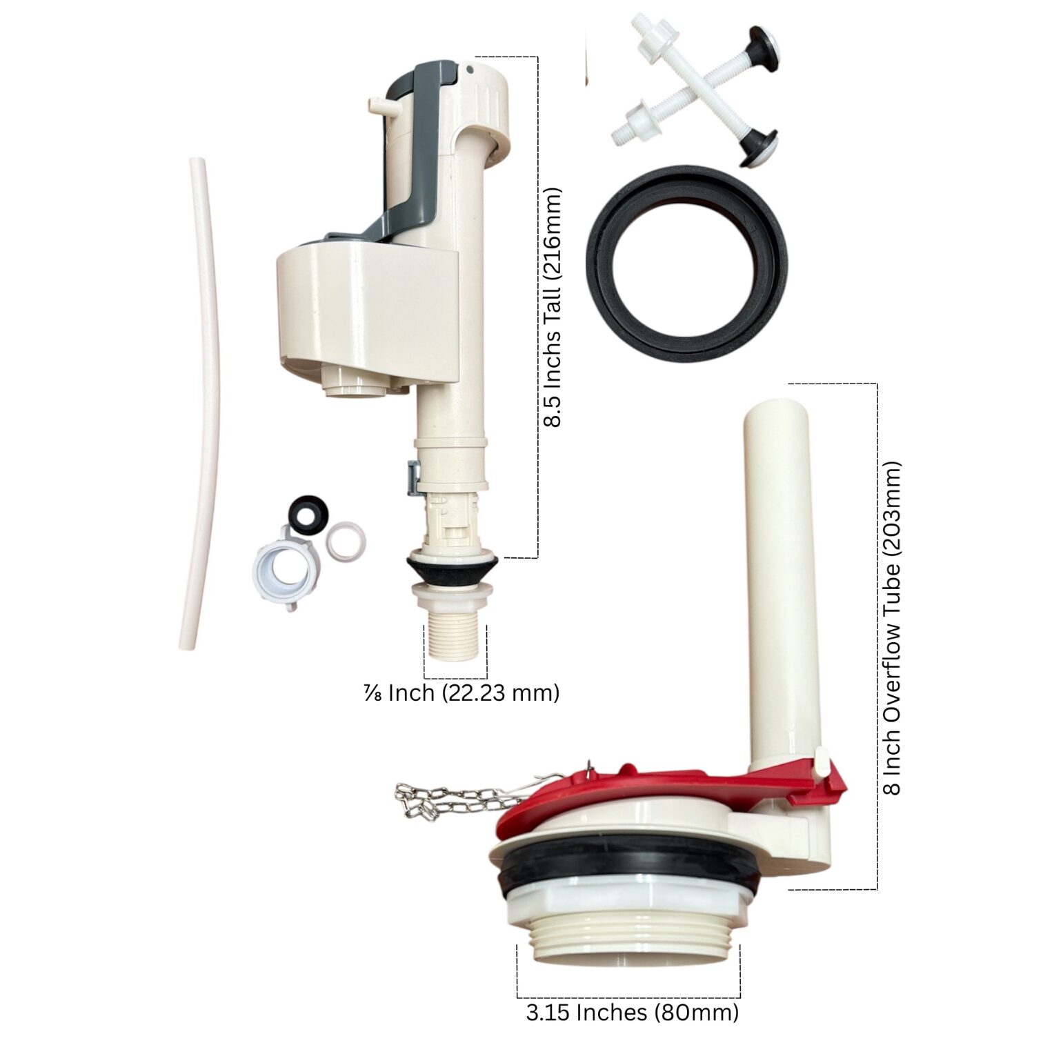 American Standard 3 inch Toilet Repair Kit For Two Piece Toilets | Flush and Fill Valves Included