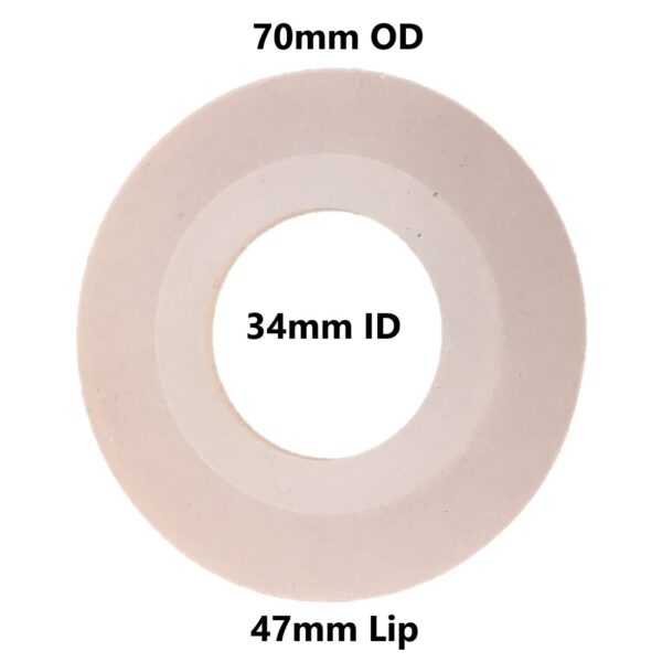 Toilet Flush Seal (70mm OD X 34mm ID X 47mm Lip) ( 2.75 in OD X 1.34 in ID X 1.85 in Lip)