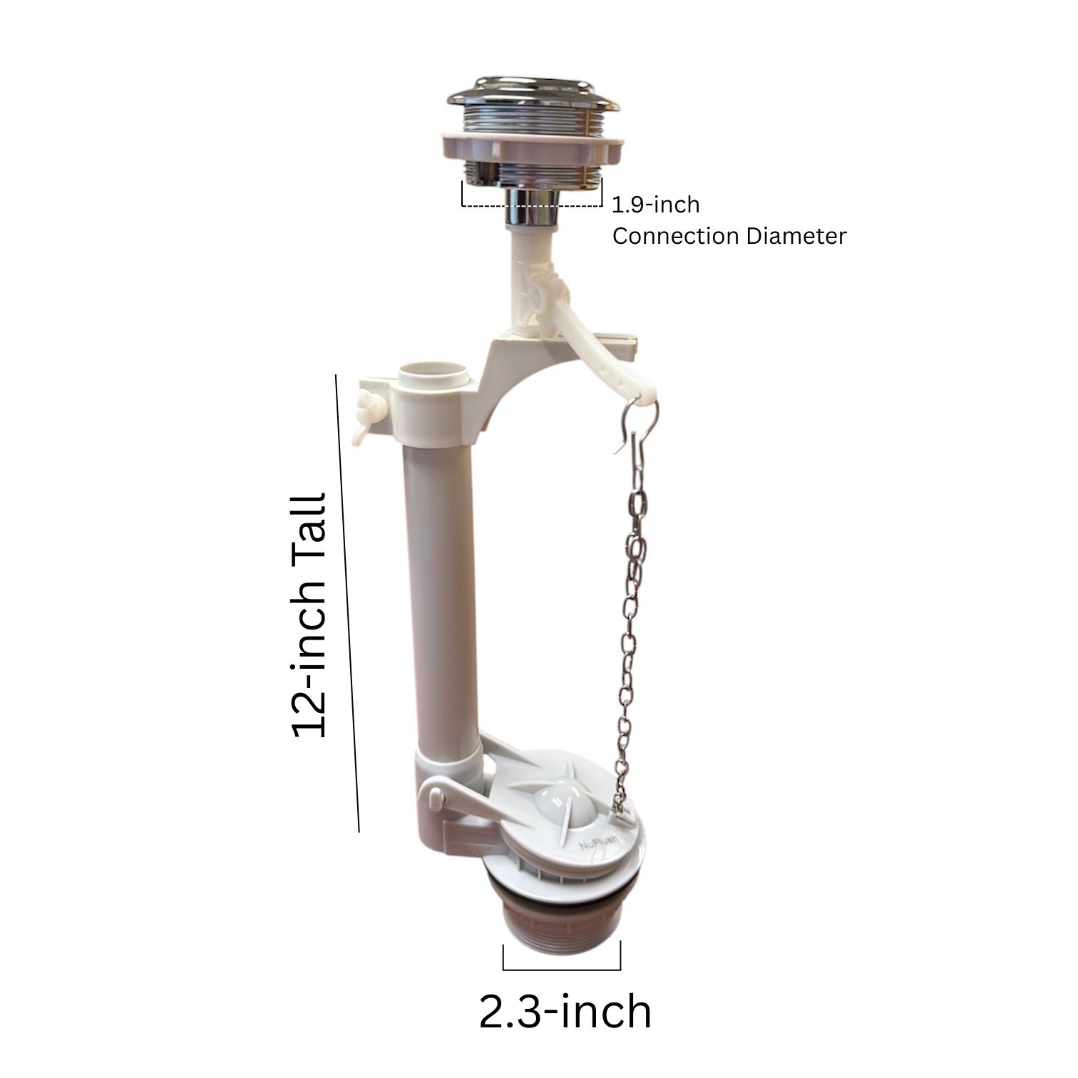 NuFlush 2.5 inch Flush Valve With Top Button Single Flush, Adjustable Height - Image 2