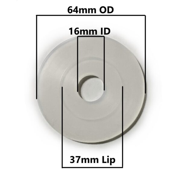 Silicone Flush Valve Seal (64mm OD 16mm ID 37mm Lip) (2-1/2 inch OD 5/8-inch ID 1-7/16-inch Lip) (3 Pack) - Image 3