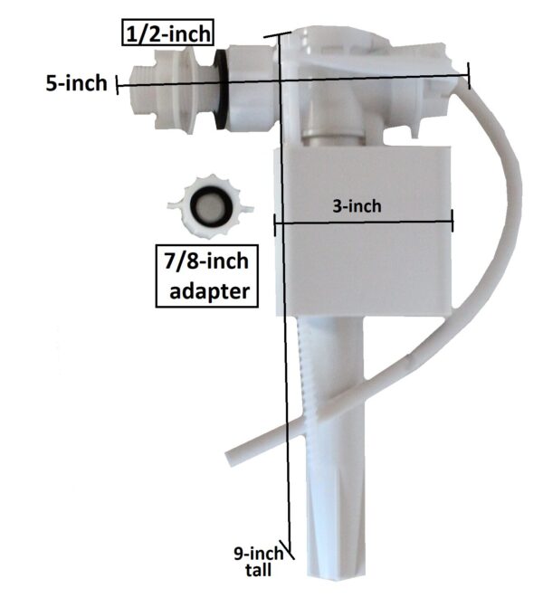 NuFlush Side Mount Toilet Tank Fill Valve Replacement 2 Pack(Does not fit Delta) - Image 2